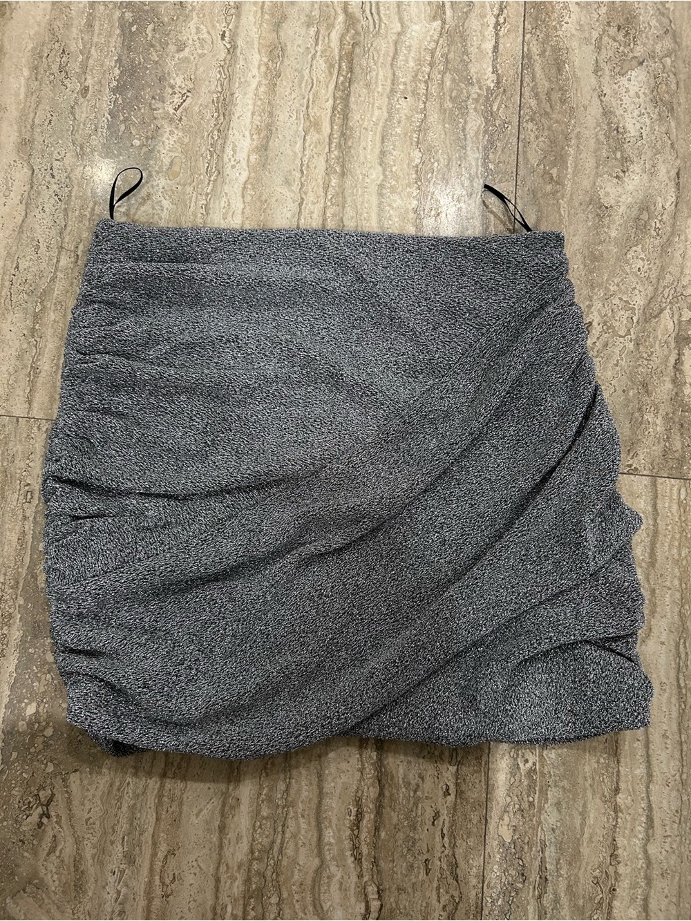 Zara Silver Textured Mini Wrap Skirt size medium